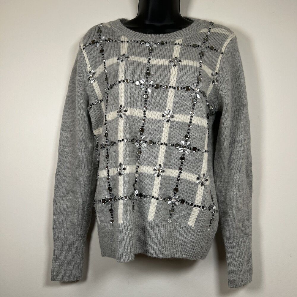 Banana Republic Women’s Gray Sequin Wool Sweater Size Small